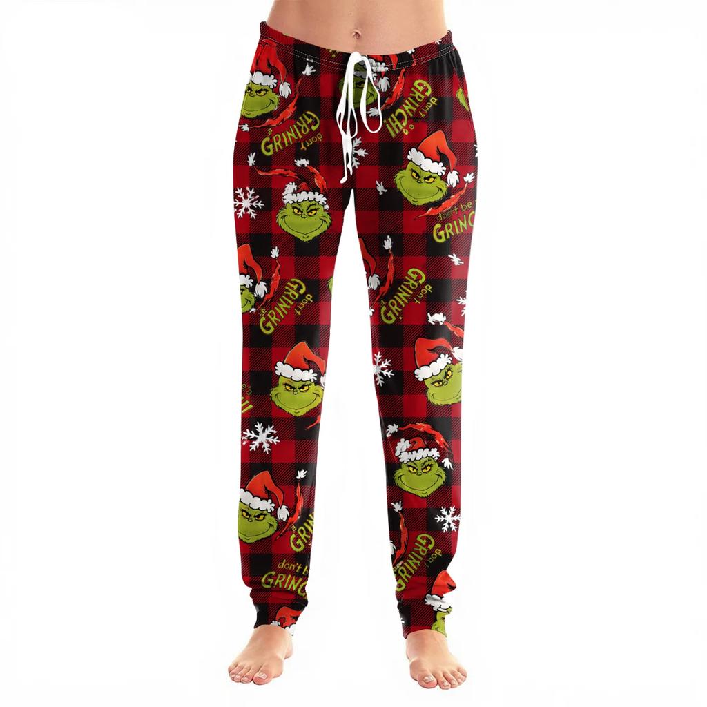 Women's Christmas Print Cuffed Jogger Pants with Pockets Casual Pants