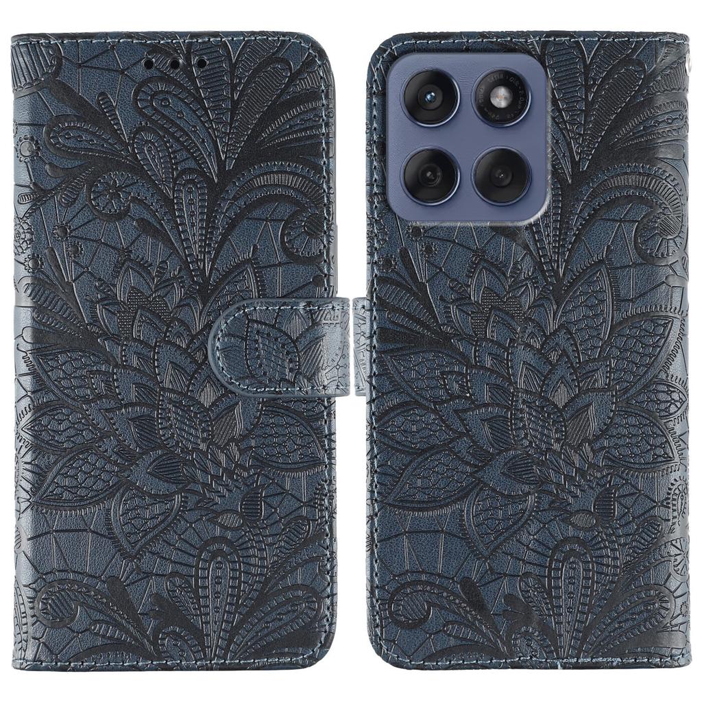 For Motorola Edge 60 5G/60 Fusion 5G Case Lace Flowers PU Leather Flip Wallet Phone Cover