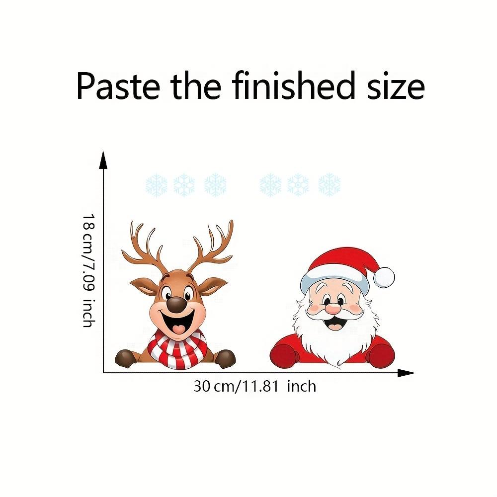 

Festive Christmas Window Stickers - Reindeer,Santa Claus & Snowflakes Decals for Holiday Party Decorations,Electrostatic sticker