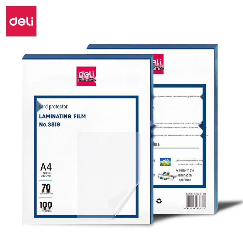 Deli 3819 Transparent Laminating Pouches