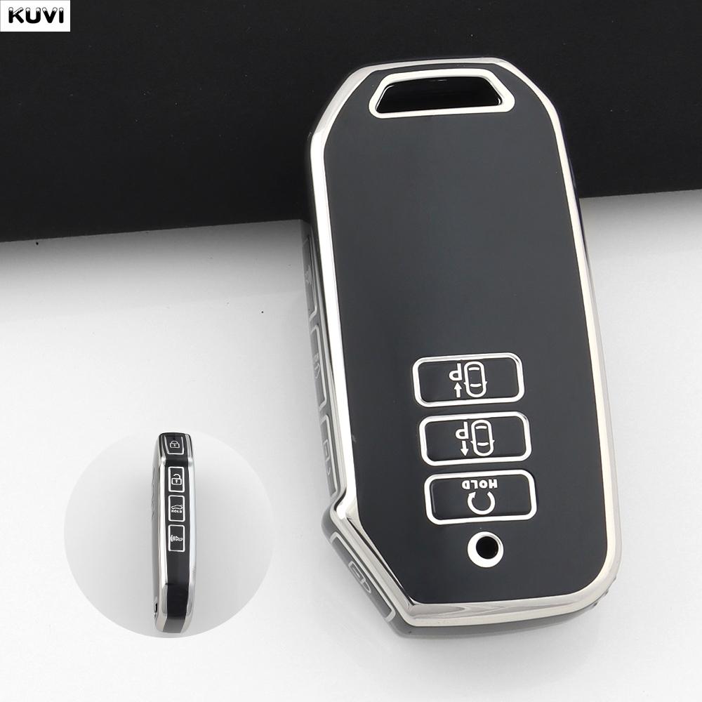 

Fashion Tpu Car Key Case Cover For Kia Sportage Niro Hybrid Sorento Mq4 Ev6 Gt-Line K8 V6 7 Buttons Keychain