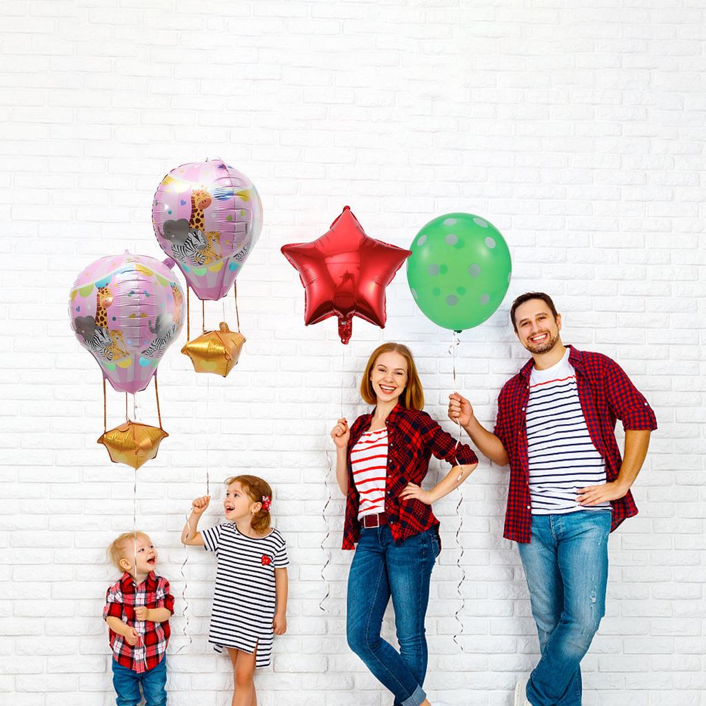 4pcs Hot Air Balloon Foil Balloons Birthday Party Decorations Aluminum Film 4D Cartoon Pink Balloons Festival Supplies