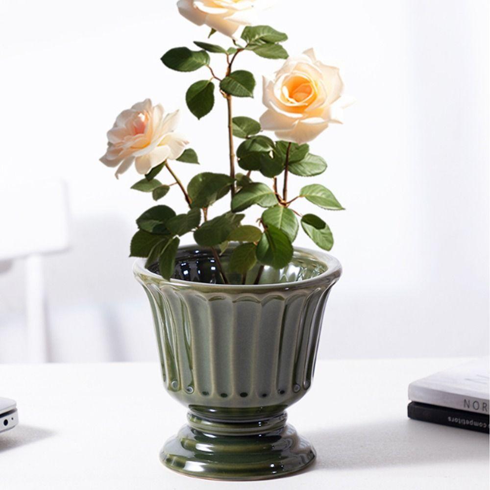 Nordisk Keramisk Vase Vintage Stil Hagepotte Hjemmekontor Dekorasjon