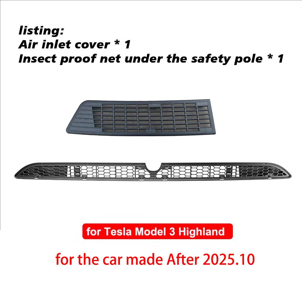 For Tesla Model Y 2025 Juniper Model 3 Highland 2025 Front Lower Bumper Anti Insect Net Anti Dust Proof Inner Vent Grille Cover