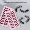 10 Pairs Reusable Self Adhesive Eyelashes No Glue   or Eyeliner Needed Natural Thick False Lashes