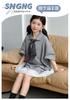 Girls' POLO Knitted Dress New Summer Children's Mesh Splicing Fake Two Piece Medium Sized Children