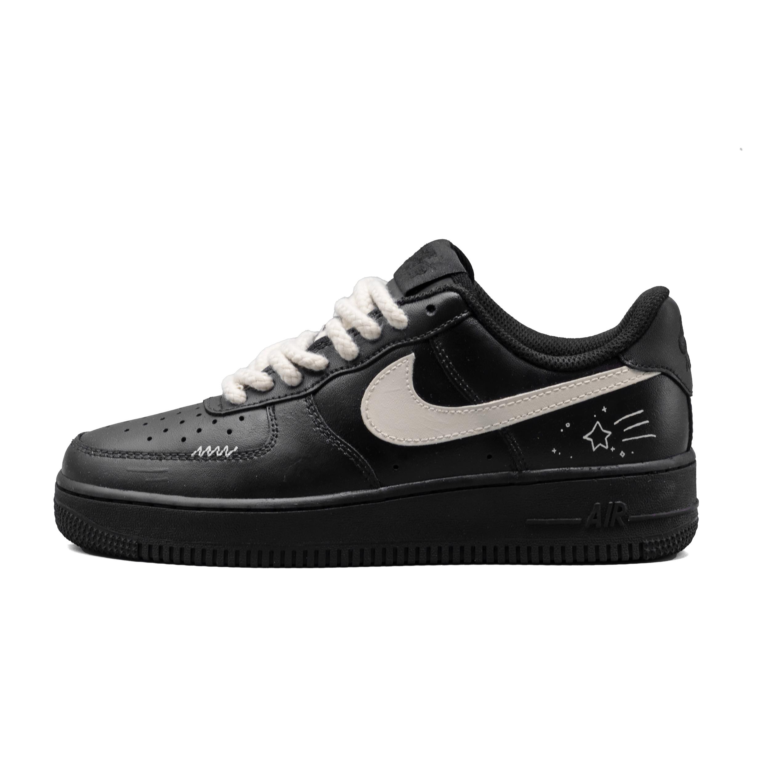 

Nike Air Force 1 Leather Slip Resistant Cushioning Low top Skateboard Shoes Women s Black Pink DD8959-001(Team-1451) 36