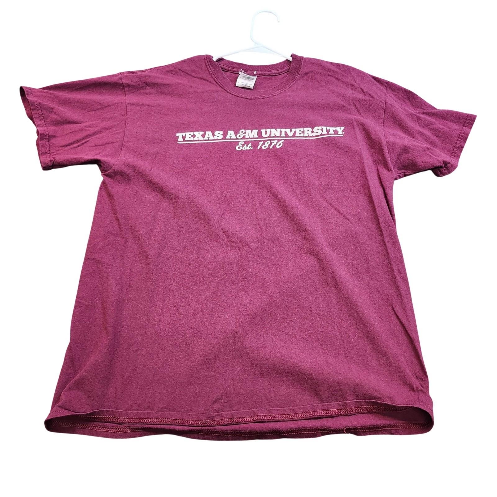 Texas A&M University Maroon Graphic Mens Large Heavy Cotton Gildan Unisex T-Shirt L