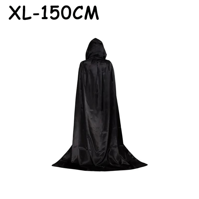 Unisex Black Hooded Cloak Witch Cosplay Accessories Costumes Masquerade Family Celebration Decor Halloween Party Cosplay Costume