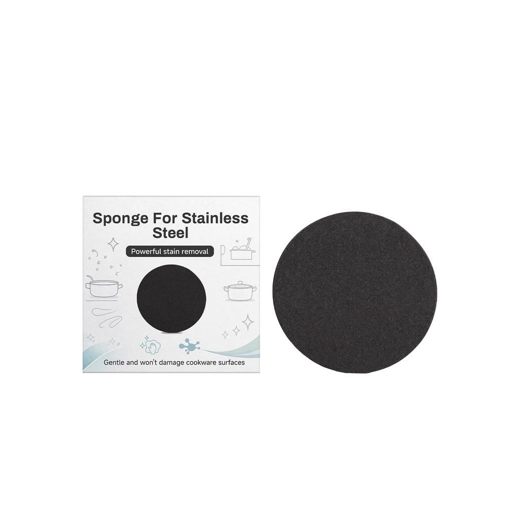 Stainless Steel Cleaning Sponge for Kitchen Pots and Pans - Heavy Duty Oil Stain Remover, Non-Scratch Scrubber, 10-Pack