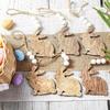 5 Pieces Handmade Wooden Bunny Pendant DIY Crafts Easter Decoration  Party Favor
