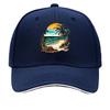 Beach Palm Sunset Graphic Sandwich Baseball Cap