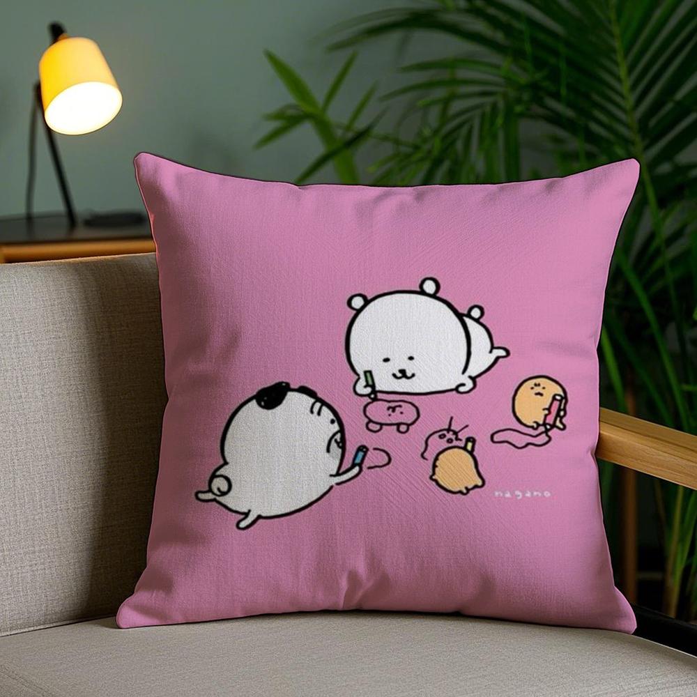 Cute J-Jokes Bear Cushion Cover Soft Short Plush Double-Sided Printing Home Decor Machine Washable Pillow Case Gift
