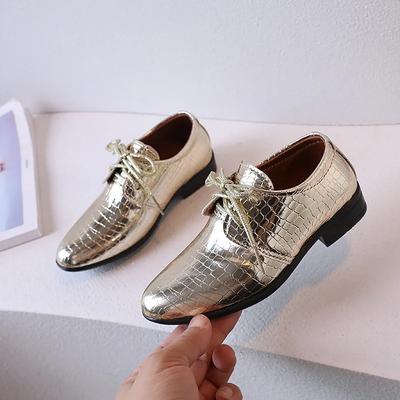 Sapatos de couro para meninos para festa, casamento, desfiles de passarela, primavera e outono, novo estilo britânico, cadarço, infantil, casual, bico fino