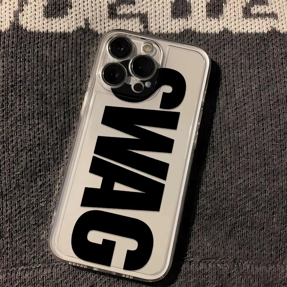Black And Red Swag Pattern Phone Case For Samsung Galaxy S26 S25 Ultra S24 S23 FE S22 S21 Plus S20 A73 Clear Bumper Cover