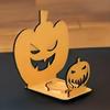 Halloween Shadow Candle Holder Funny Shadow Stand Candlestick with Witch Skeleton Pumpkin Cat Silhouette Holiday Table Centerpiece
