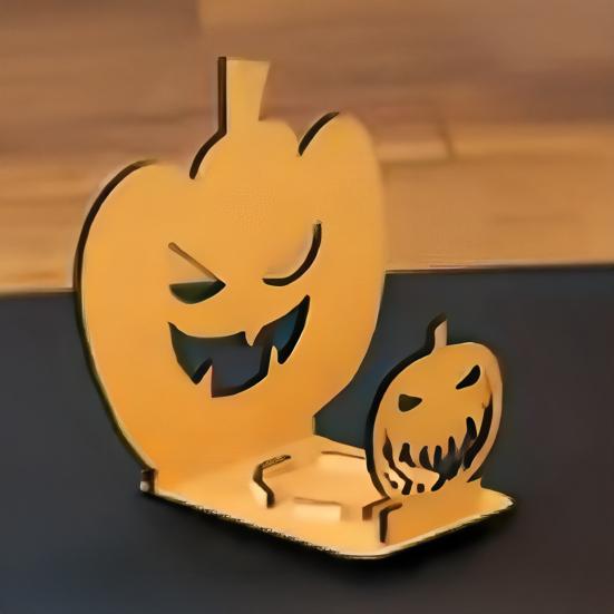 Halloween Shadow Candle Holder Funny Shadow Stand Candlestick with Witch Skeleton Pumpkin Cat Silhouette Holiday Table Centerpiece