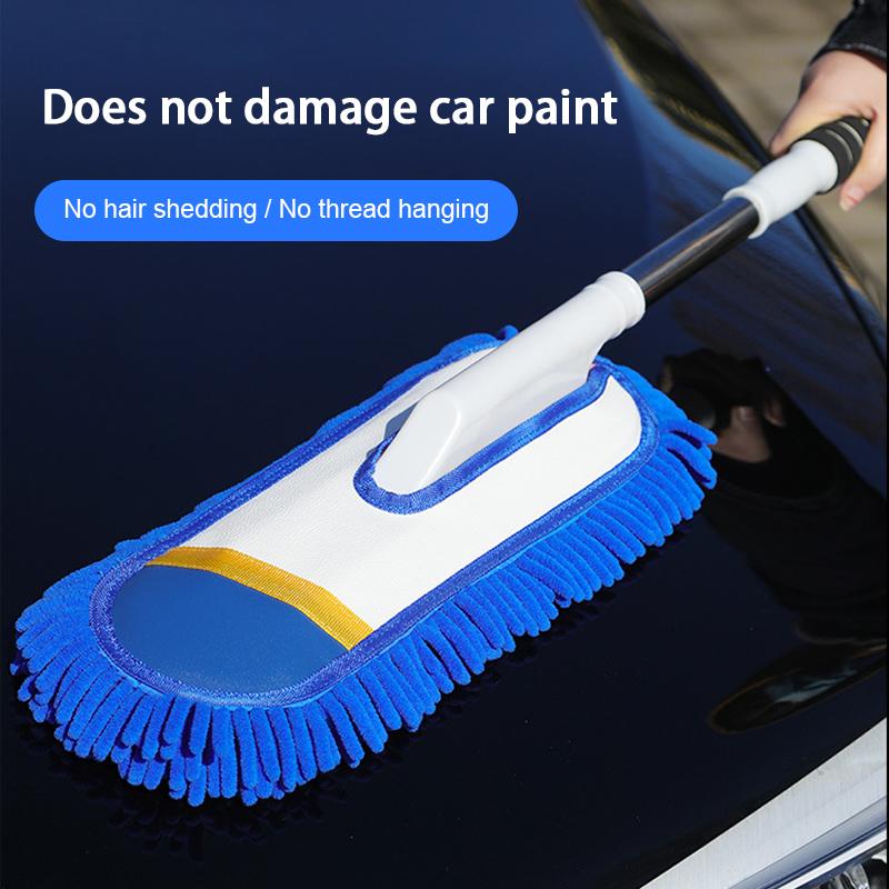 Scalable Car Washing Mop Long Handle Cleaning Brush Ultra-Soft Chenille Auto Dust Removal for Car Detailing Wash Tool