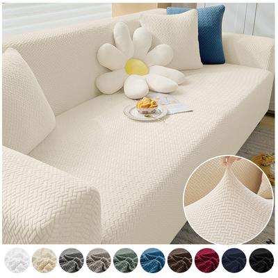 Jacquard Elastic Sofa Covers Slipcover For Living Room Stretch Polar Fleece Armchair 1 /2 /3 /4 Seater Corner Couch Cover L Shape