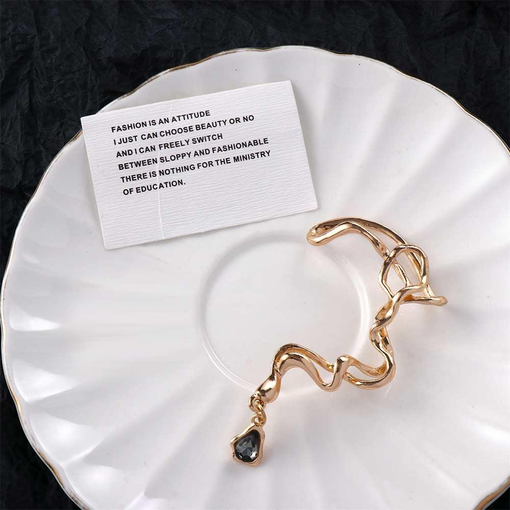 Zinc Zinc Alloy Y2K Vintage Women Clip  Earrings Snake Ear Hook Irregular Earrings Korean Style Jewelry