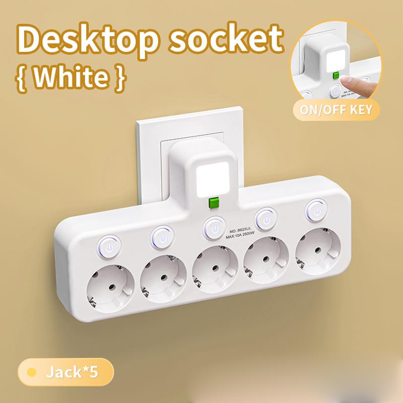 Eu Plug 3/4/5 Ac Outlet Power Strip Multiprise Wall Socket Universal Network Filter Usb Cherger Separate Switch Light Adapter Set