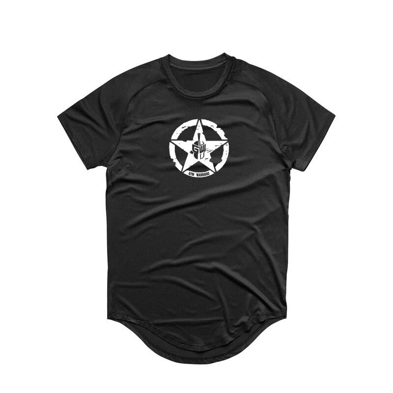 Muscleguys Men Mesh Breathable Fitness T-shirt Casual Sportswear Short Sleeves O-Neck