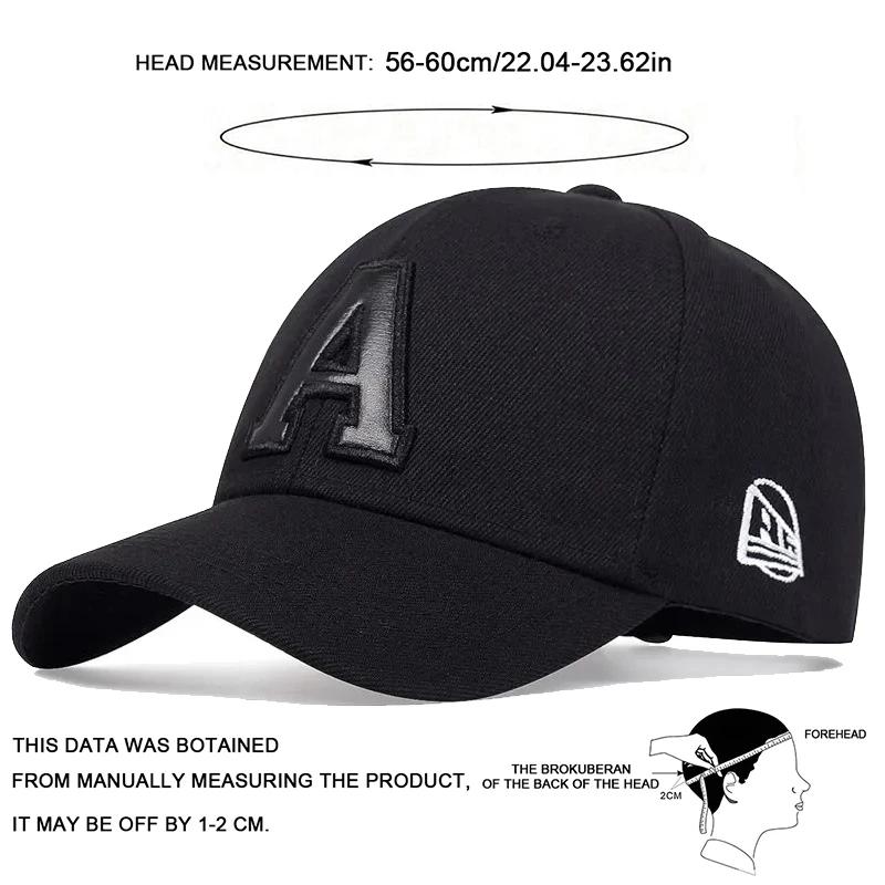 Unisex A Letter Leather Label Baseball Caps Spring and Autumn Outdoor Adjustable Casual Hats Hip Hop Hat Sunscreen Hat