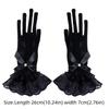 Bow Fishnet Mittens Five-finger Wedding Gloves Fashion Women Driving Gloves  Summer