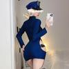 Sexy Exotic Costumes Sexy Lingerie Nightclub Women Police Uniform Double Zipper Free Open Crotch Cospaly Outfit Sexy Skirt Dress