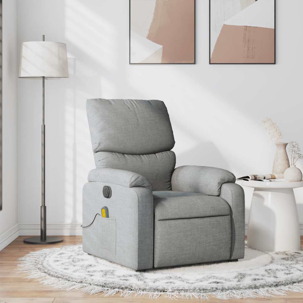 Massage Chair Light Gray Fabric
