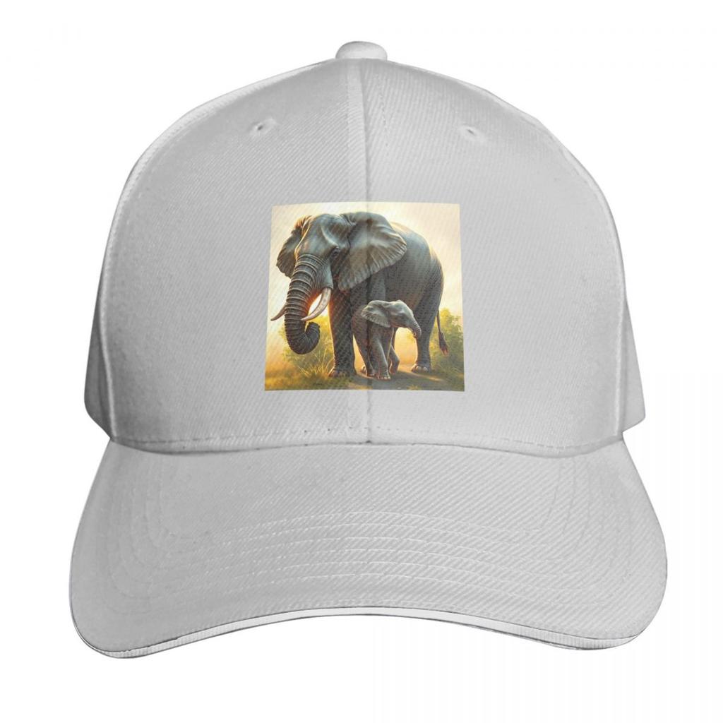 A Majestic Elephant With Her Baby Elephant Cap Fashion Casual Baseball Caps Adjustable Hat Hip Hop Summer Unisex Baseball Hats