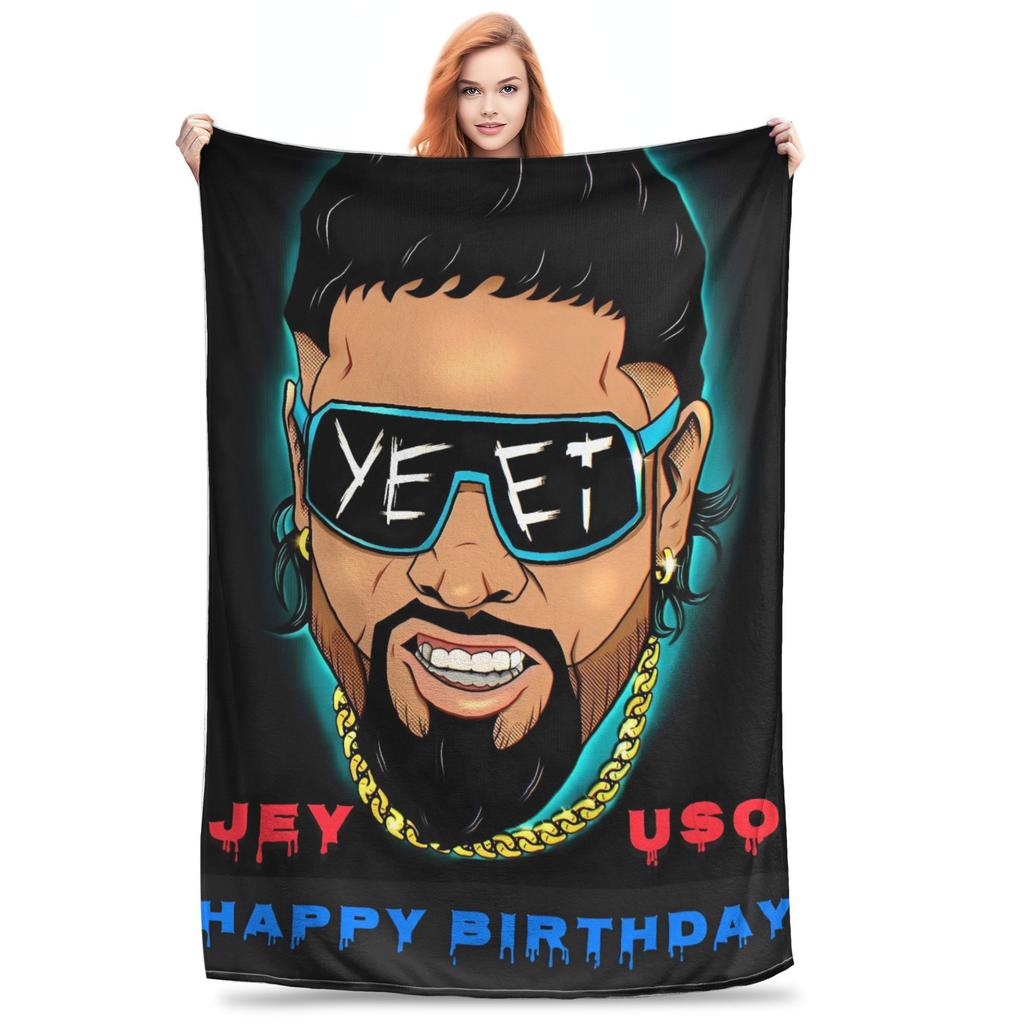 JEY YEET USO Wrestling Hřejivá deka Dětská plyšová přehozová deka Vtipný přehoz na pohovku Křeslo Flanelová přikrývka Potah na rozkládací pohovku