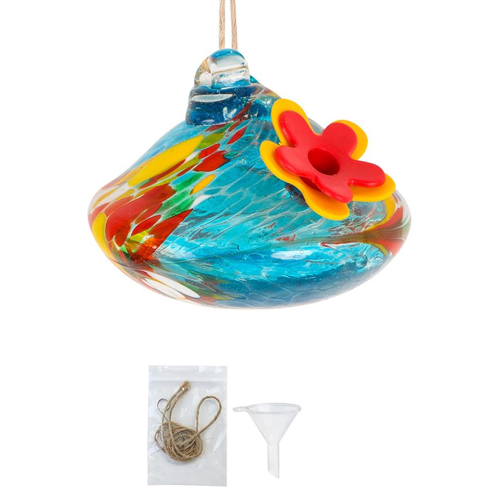 Droplet Shaped Bird Feeder Glass Ball Water Container Easy To Clean Hummingbird Feeder For Window