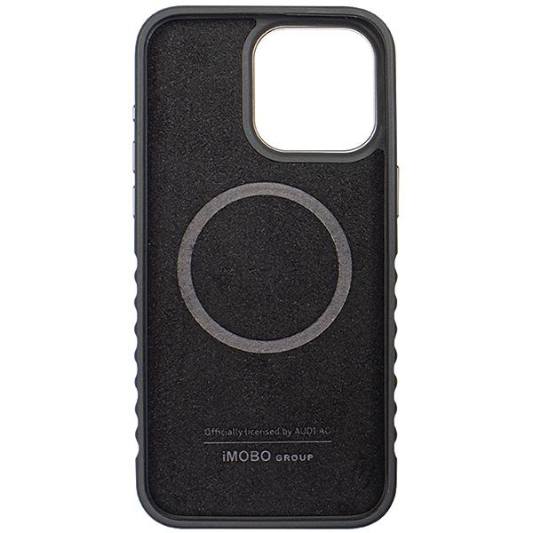 Audi Genuine Leather Magsafe Iphone 14 Pro 6.1 Czarno-Czerwony/Black-Red Hardcase Au-Tpupcmip14P-R8/D3-Rd