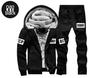 Men's Korean Style Winter Fleece-Lined Casual Sports Suit - Hooded, Long-Sleeved Two-Piece Set