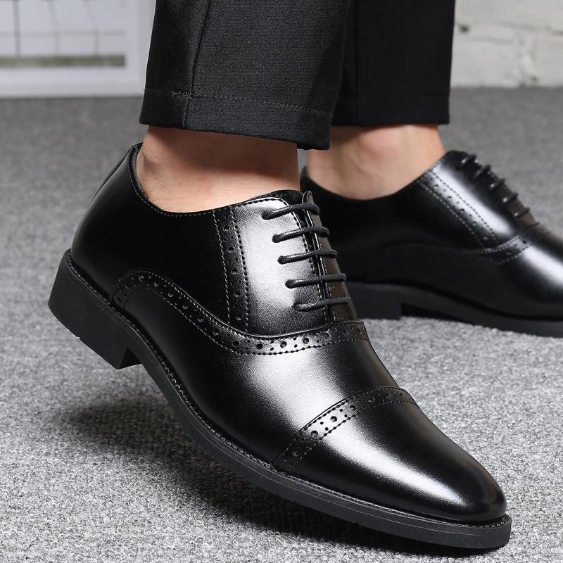New British Gentleman Fashion Black Brown Lace Up Brogues Oxford Shoes Designer Formal Wedding Prom Dress Homecoming Footwear