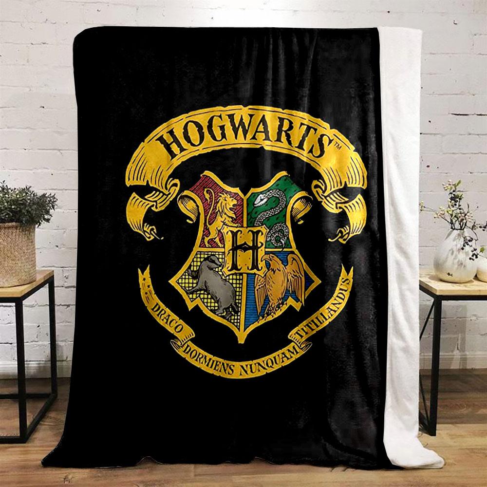 Hogwarts Badge Blanket bedroom Blanket for Livingroom Couch lunch break Soft Cozy throw for Friend's festival Gift