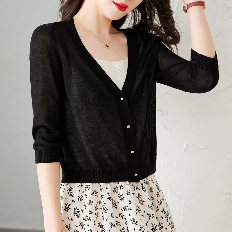 Srcr Women's Silk Blend V-Neck Knit Cardigan