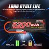 7.4V LiPo Battery, 5200mAh, 120C, 2S, Set of 2, with Deans T, X-Speed ??Series, Compatible with a Wide Range of RC Cars and Trucks