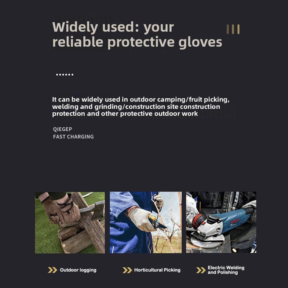 Cowhide Men's Work Gloves Thick Mechanic Glove Durable Heavy Duty Gloves Security Protection
