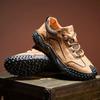 Large-sized Hand-stitched Casual Men's Shoes, Outdoor Anti-slip and Wear-resistant Men's Leather Shoes
