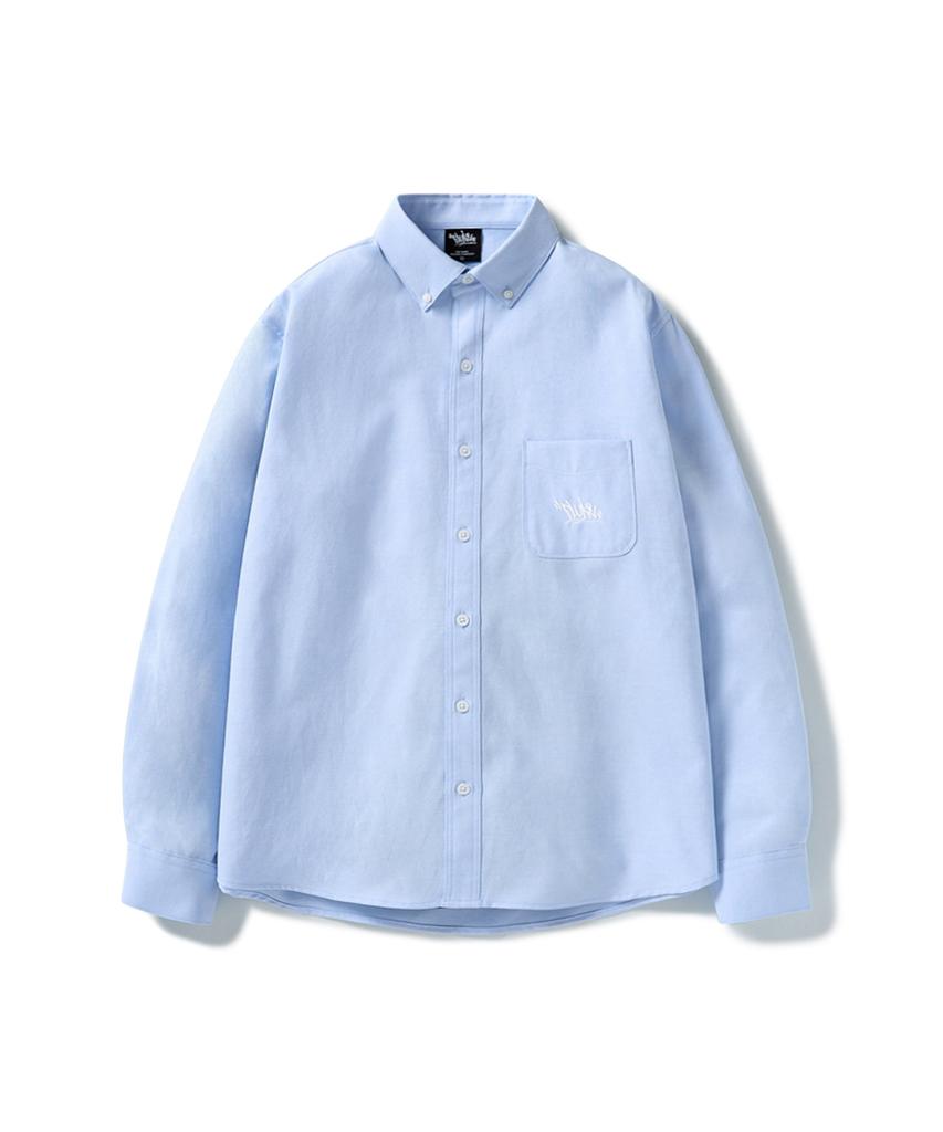 Peullukeu Slam Logo Oversized Oxford Shirt Sky Fls206
