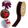Velvet Ribbon with Spool Flocking Ribbons Florist Ribbon Single Face Velvet Ribbon Roll for Gift Wrapping Birthday Invitation
