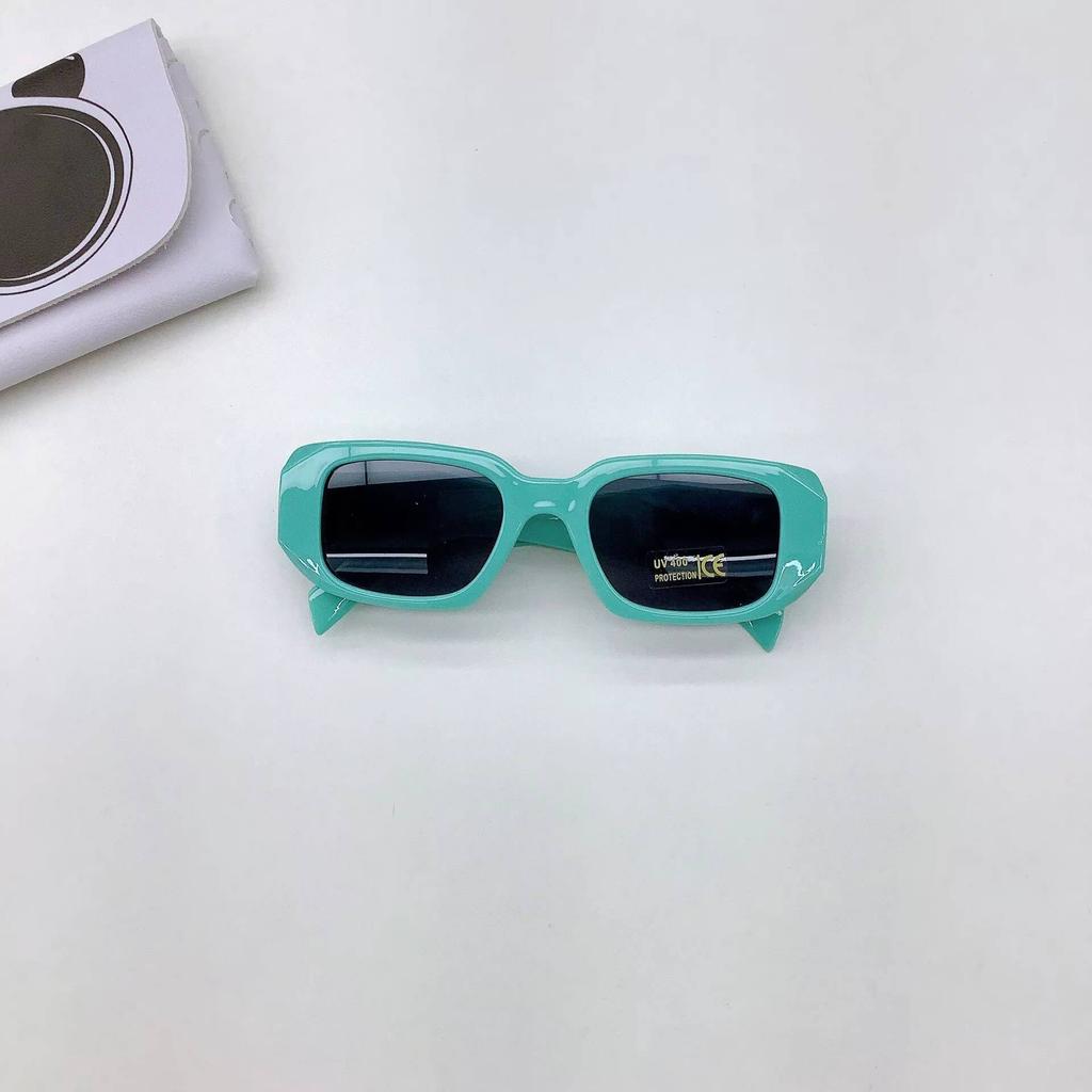 2026 New Square Cut Edge Children's Polygonal Wide Leg Sunglasses, Baby UV Resistant Sunshades
