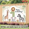 Party Backdrop Flat Banners Lion Elephant Giraffe Zebra First Celebrations Wedding Photo Booth Background Front Door Decor