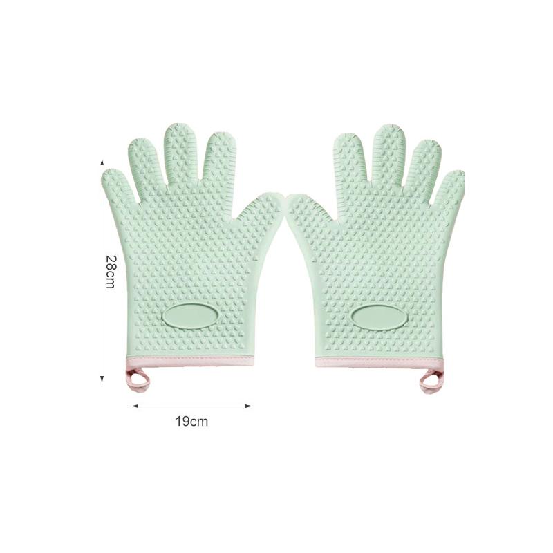 Hitzebeständige Silikonhandschuhe Mikrowellenofen Backhandschuhe Küche Verbrühschutz Rutschfest Silikon BBQ Hitzeschutz Fäustlinge