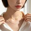 Twisted Double-Layer Titanium Steel Necklace with Tassel - Fashionable and Versatile Clavicle Chain for Women