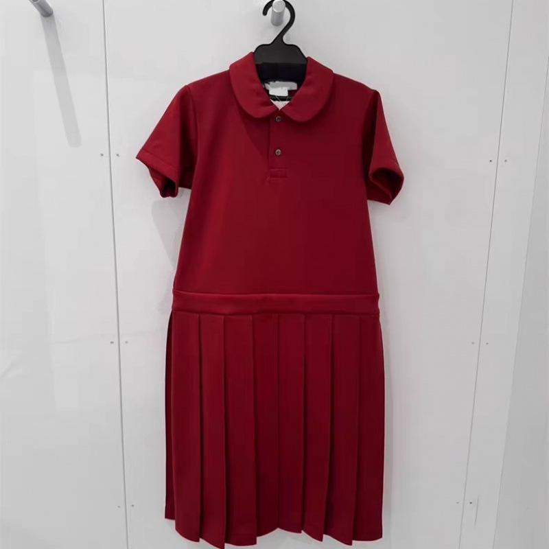 

CDG KZYU 25 SS Japanese Pleated Short Sleeve Ruffled Patchwork Loose Dress Medium темно-красного