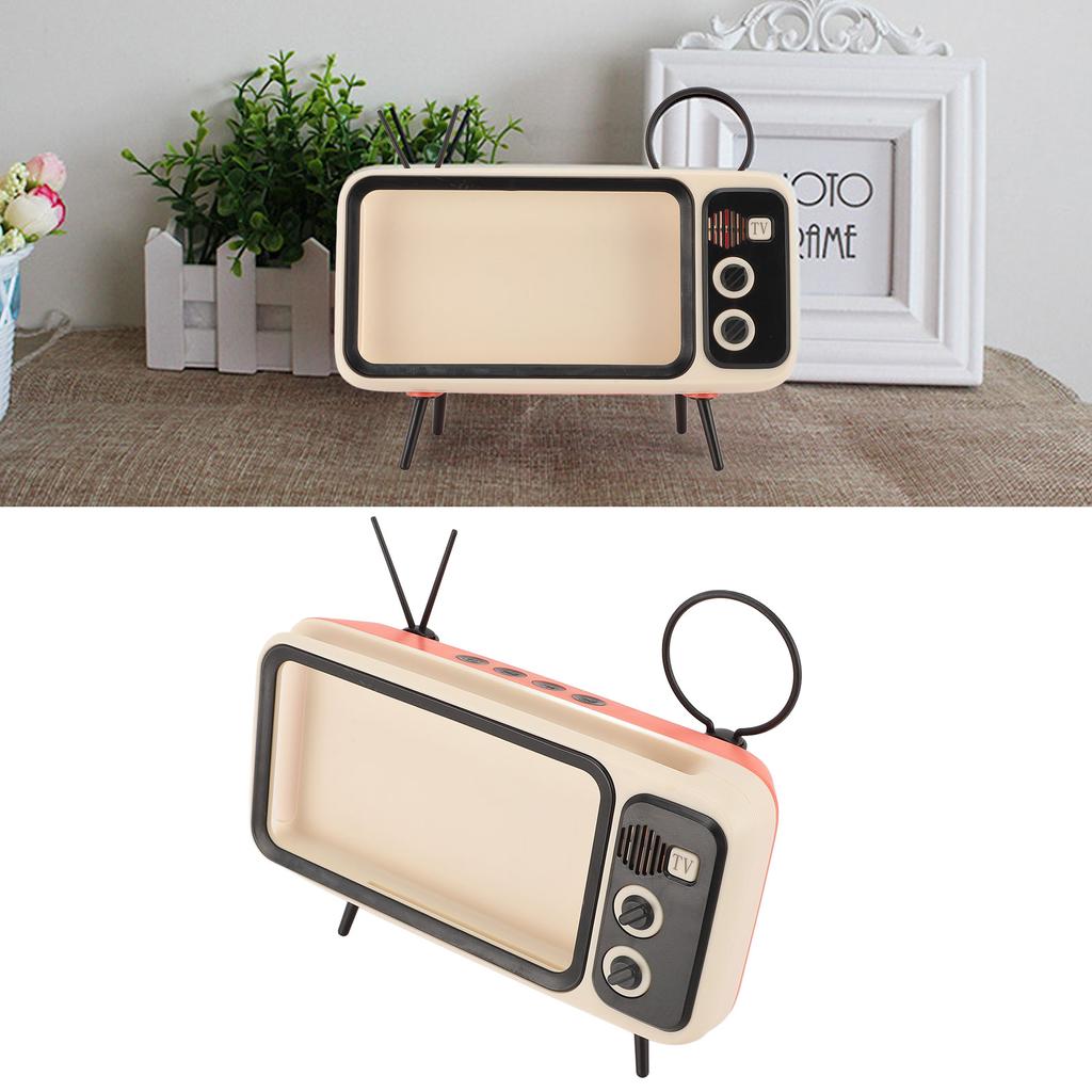 Retro Phone Holder TV Cell Phone Stand Desktop Decor Mount Portable for Home Bedroom Office Orange W