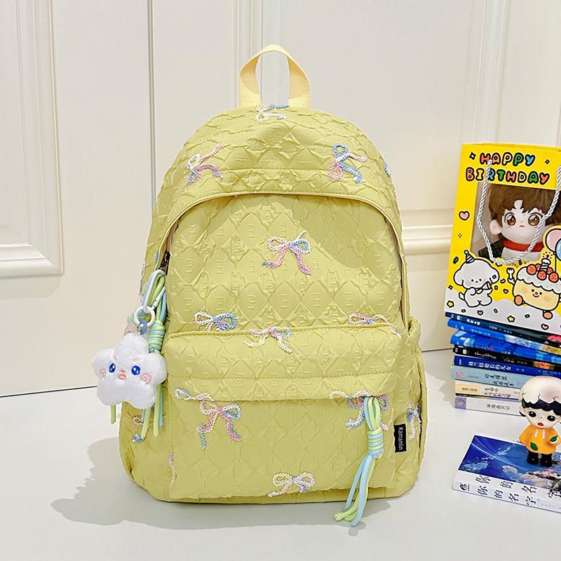 Bowknot Backpack Print With Comfortable Shoulder Straps For School Outings And